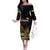 Meskel Ethiopia Family Matching Off The Shoulder Long Sleeve Dress and Hawaiian Shirt Lion Of Judah With Grunge Patterns - Wonder Print Shop