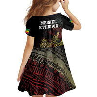 Meskel Ethiopia Family Matching Off Shoulder Maxi Dress and Hawaiian Shirt Lion Of Judah With Grunge Patterns - Wonder Print Shop