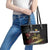 Meskel Ethiopia Leather Tote Bag Lion Of Judah With Grunge Patterns - Wonder Print Shop