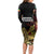 Meskel Ethiopia Long Sleeve Bodycon Dress Lion Of Judah With Grunge Patterns - Wonder Print Shop