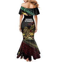 Meskel Ethiopia Mermaid Dress Lion Of Judah With Grunge Patterns - Wonder Print Shop