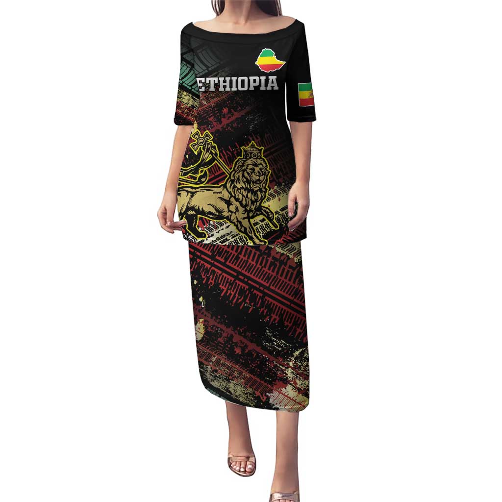 Meskel Ethiopia Puletasi Lion Of Judah With Grunge Patterns - Wonder Print Shop