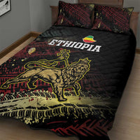 Meskel Ethiopia Quilt Bed Set Lion Of Judah With Grunge Patterns - Wonder Print Shop