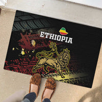 Meskel Ethiopia Rubber Doormat Lion Of Judah With Grunge Patterns - Wonder Print Shop