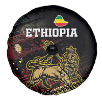 Meskel Ethiopia Spare Tire Cover Lion Of Judah With Grunge Patterns - Wonder Print Shop