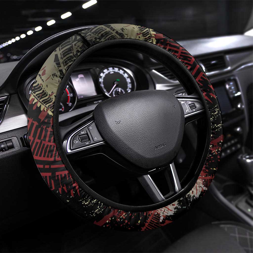 Meskel Ethiopia Steering Wheel Cover Lion Of Judah With Grunge Patterns - Wonder Print Shop