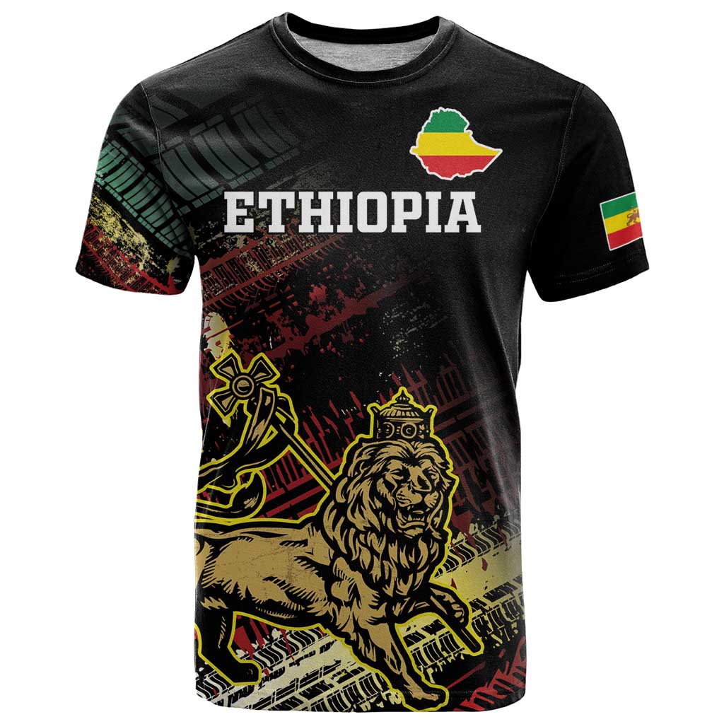 Meskel Ethiopia T Shirt Lion Of Judah With Grunge Patterns - Wonder Print Shop