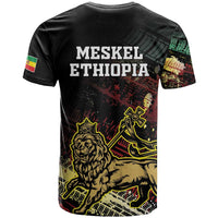 Meskel Ethiopia T Shirt Lion Of Judah With Grunge Patterns - Wonder Print Shop