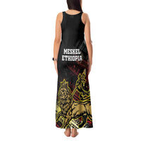 Meskel Ethiopia Tank Maxi Dress Lion Of Judah With Grunge Patterns - Wonder Print Shop