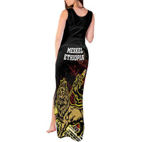 Meskel Ethiopia Tank Maxi Dress Lion Of Judah With Grunge Patterns - Wonder Print Shop