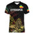 Meskel Ethiopia Women V-Neck T-Shirt Lion Of Judah With Grunge Patterns - Wonder Print Shop