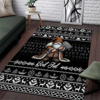 Viking Gnome Christmas Area Rug Nordic Xmas Spirit Pattern - Wonder Print Shop