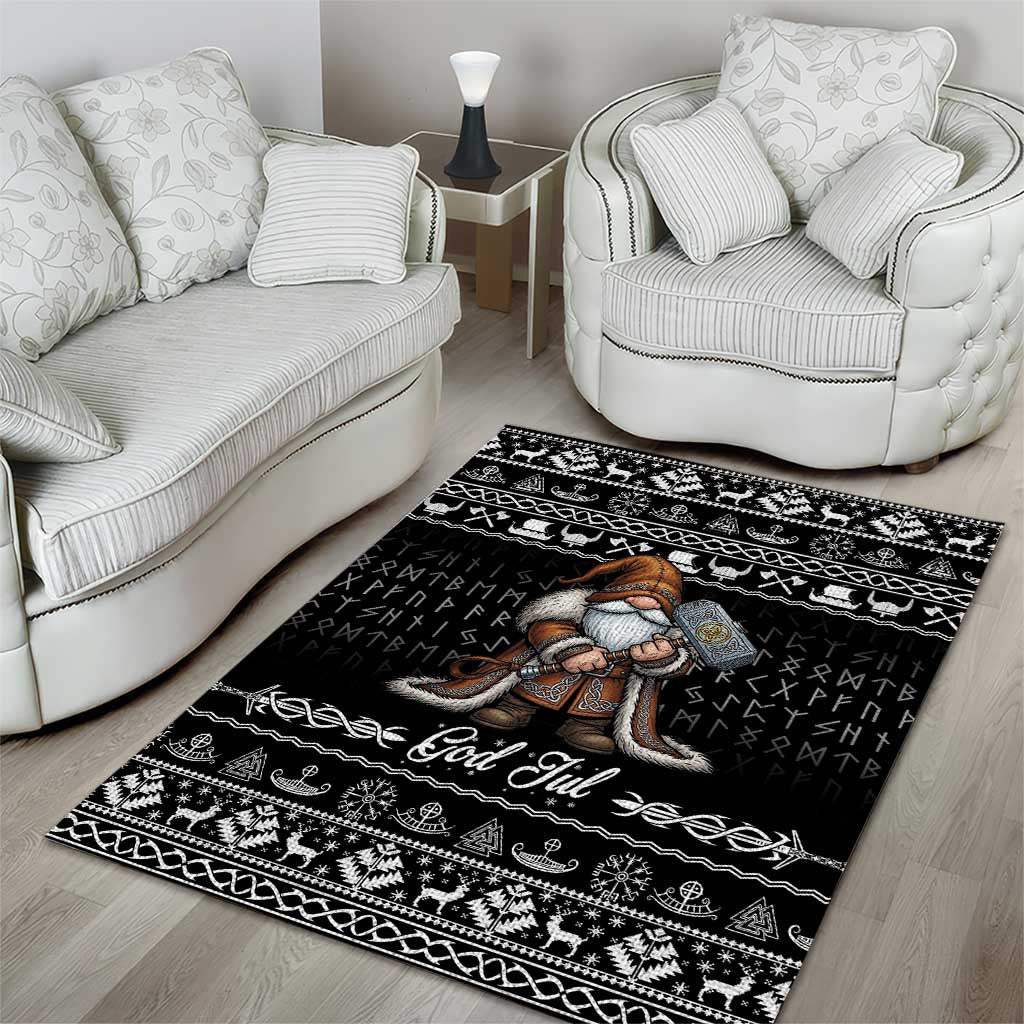Viking Gnome Christmas Area Rug Nordic Xmas Spirit Pattern - Wonder Print Shop
