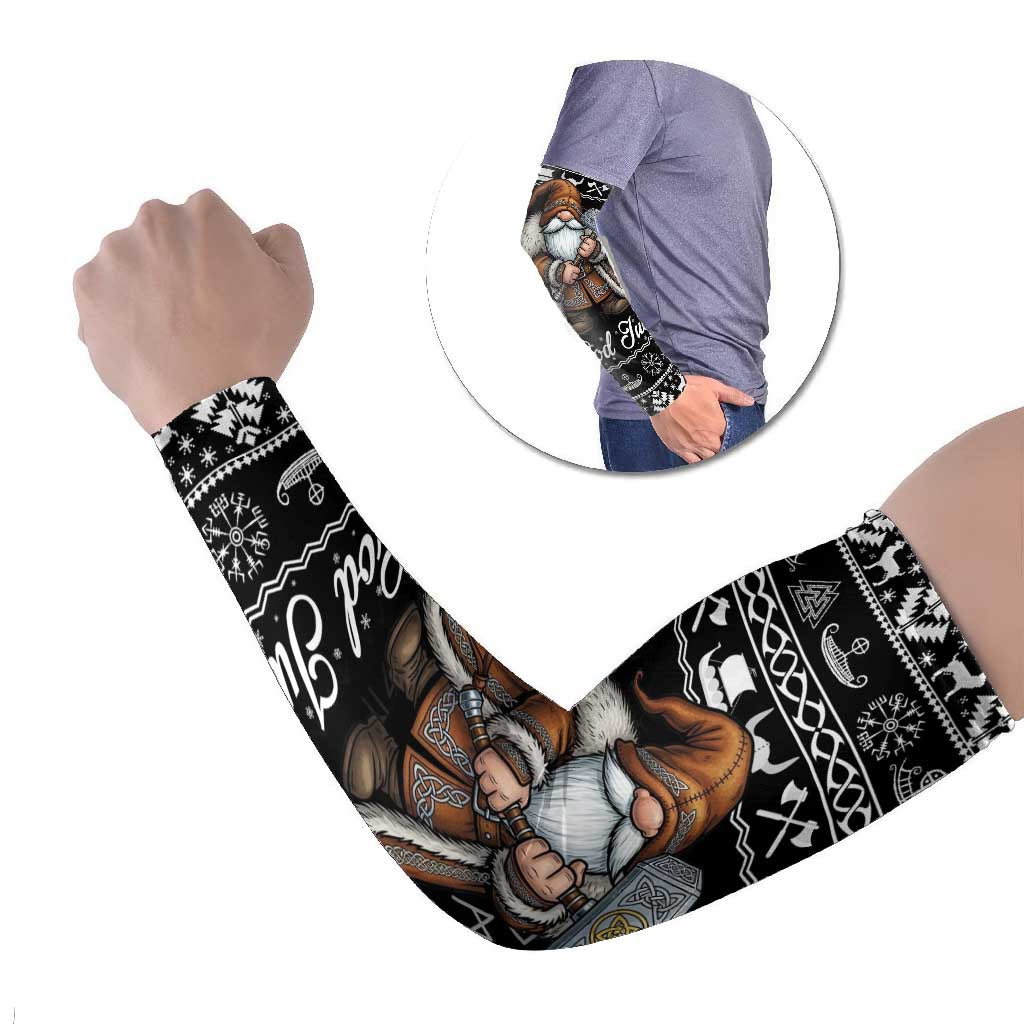 Viking Gnome Christmas Arm Sleeves Nordic Xmas Spirit Pattern - Wonder Print Shop