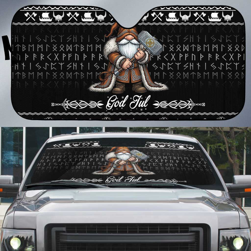 Viking Gnome Christmas Auto Sun Shade Nordic Xmas Spirit Pattern - Wonder Print Shop