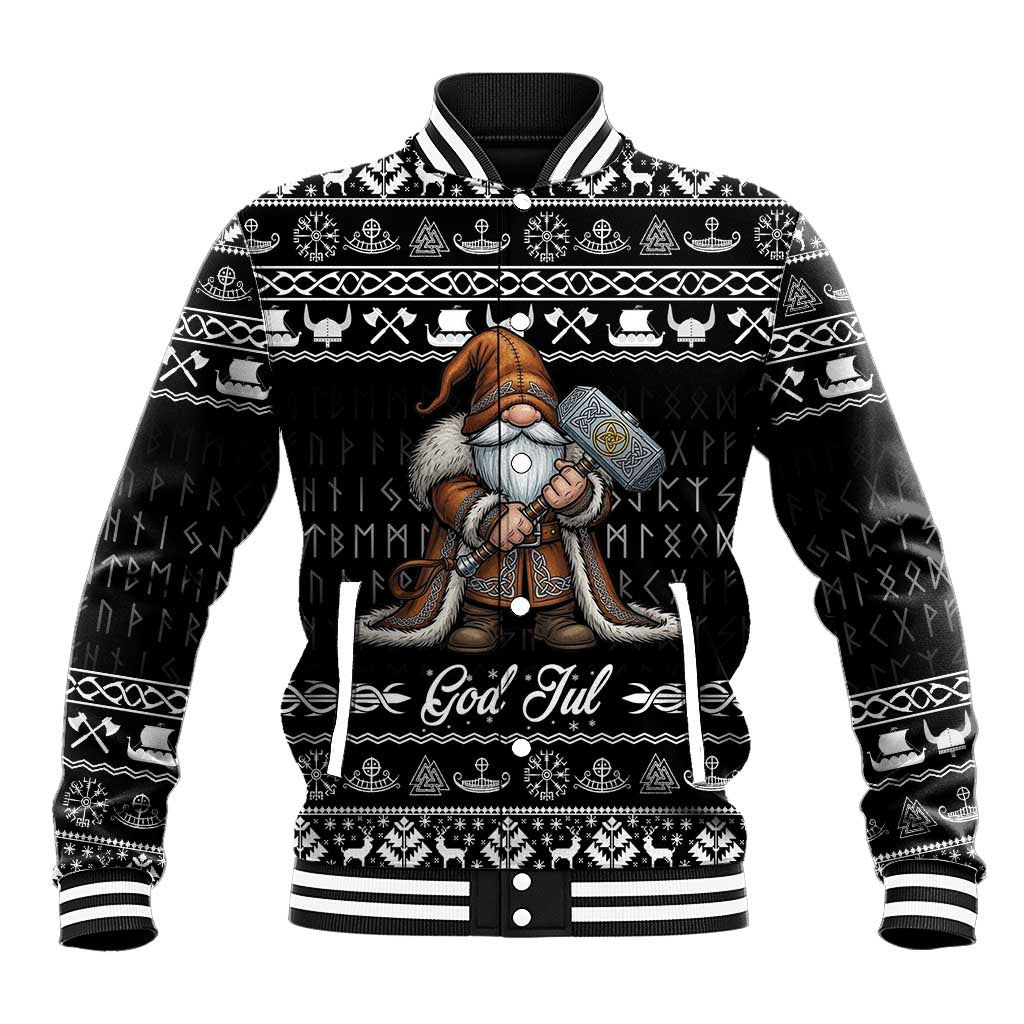 Viking Gnome Christmas Baseball Jacket Nordic Xmas Spirit Pattern - Wonder Print Shop