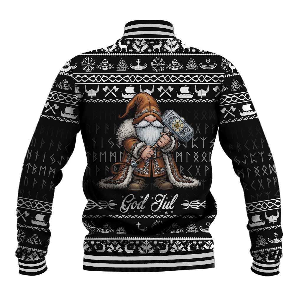Viking Gnome Christmas Baseball Jacket Nordic Xmas Spirit Pattern - Wonder Print Shop