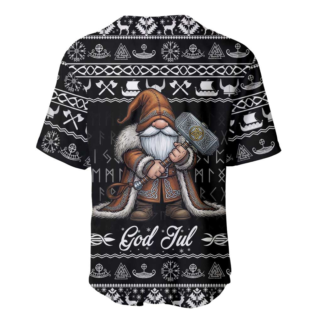 Viking Gnome Christmas Baseball Jersey Nordic Xmas Spirit Pattern - Wonder Print Shop