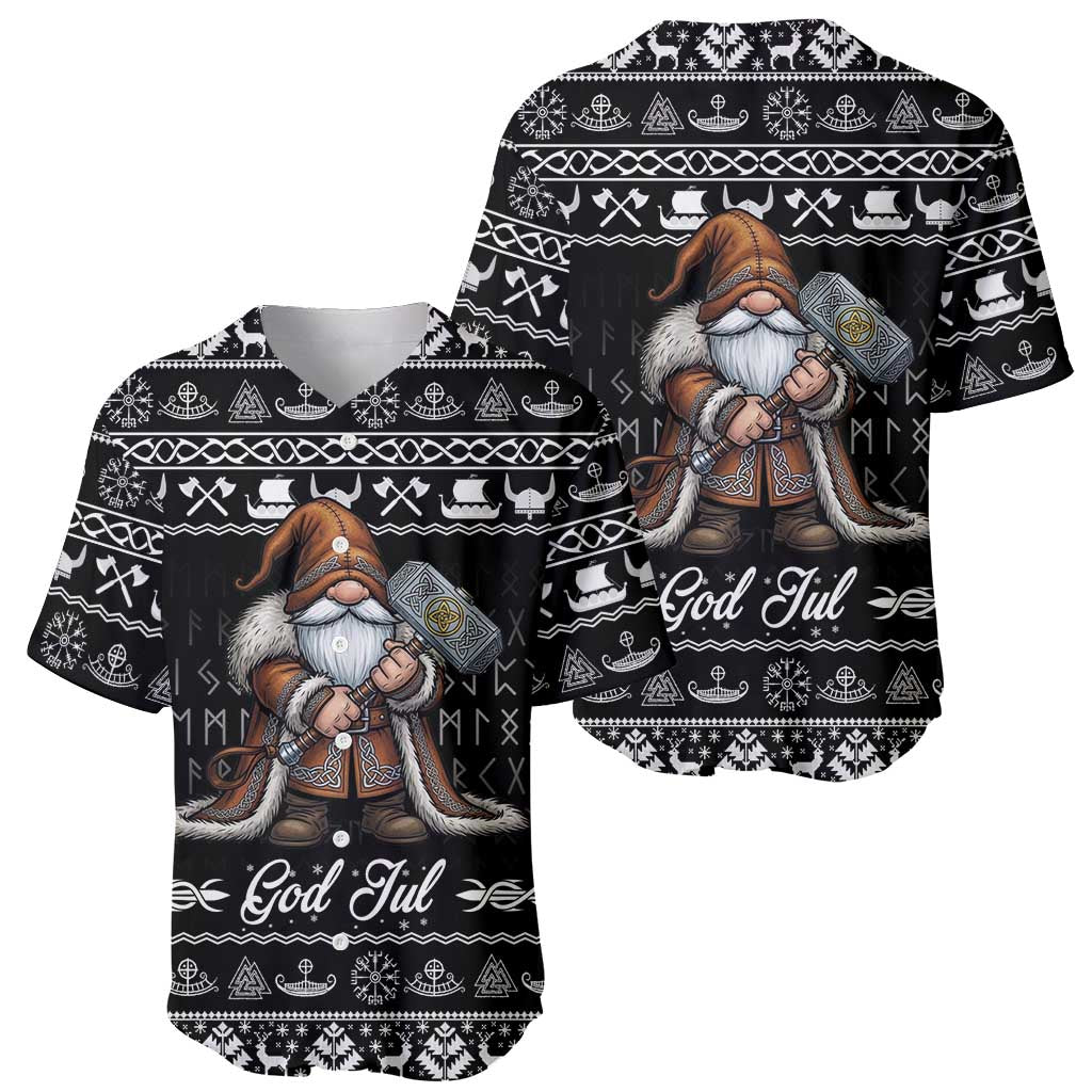 Viking Gnome Christmas Baseball Jersey Nordic Xmas Spirit Pattern - Wonder Print Shop