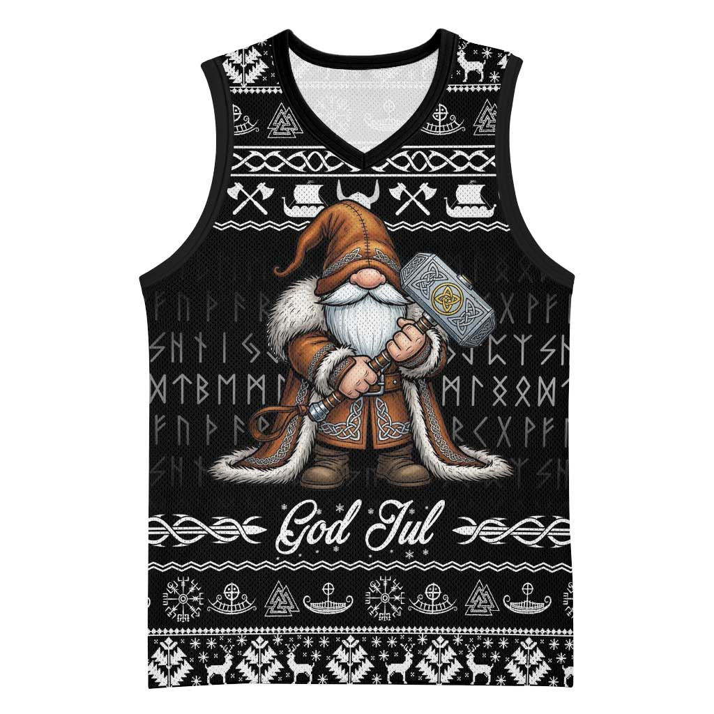 Viking Gnome Christmas Basketball Jersey Nordic Xmas Spirit Pattern - Wonder Print Shop
