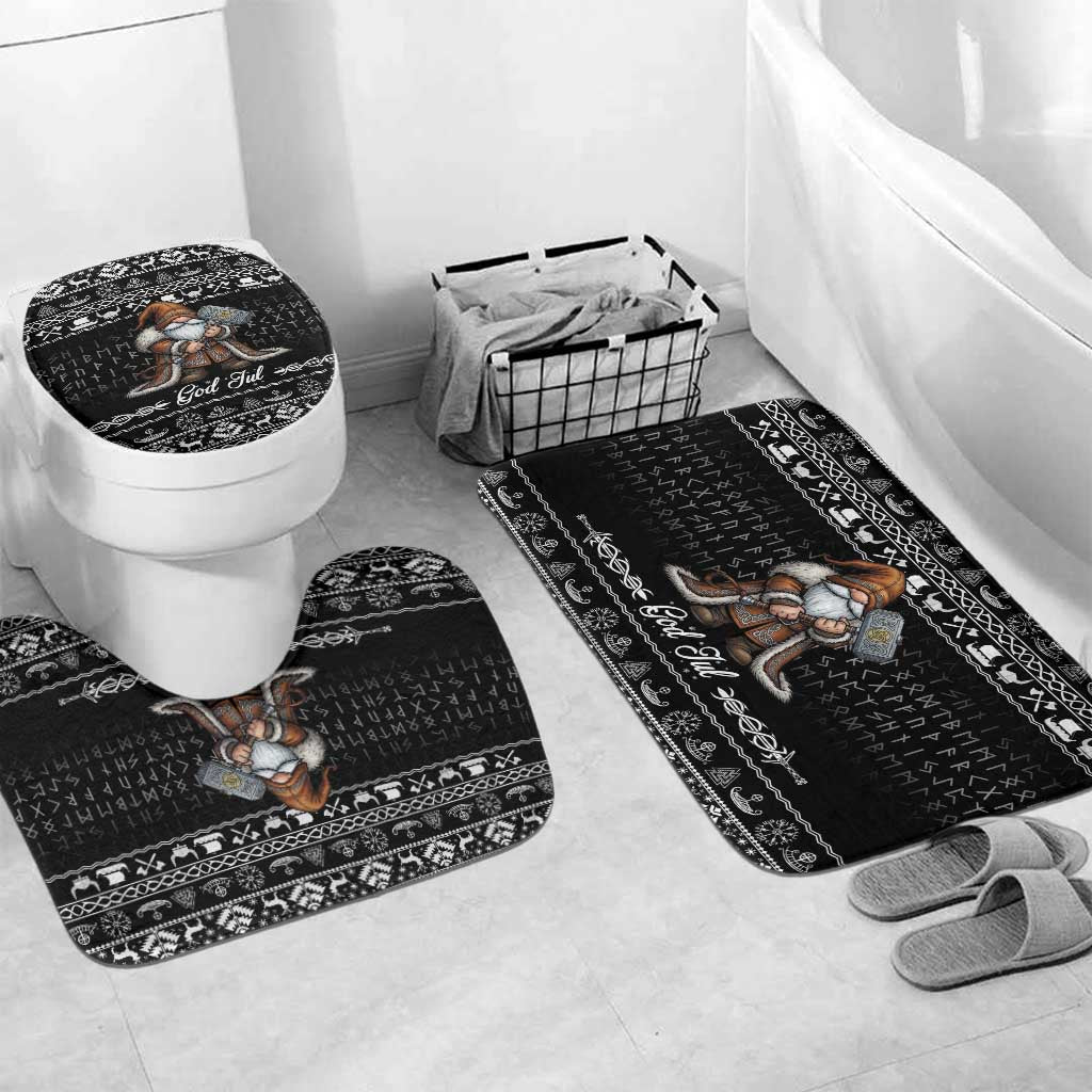 Viking Gnome Christmas Bathroom Set Nordic Xmas Spirit Pattern - Wonder Print Shop