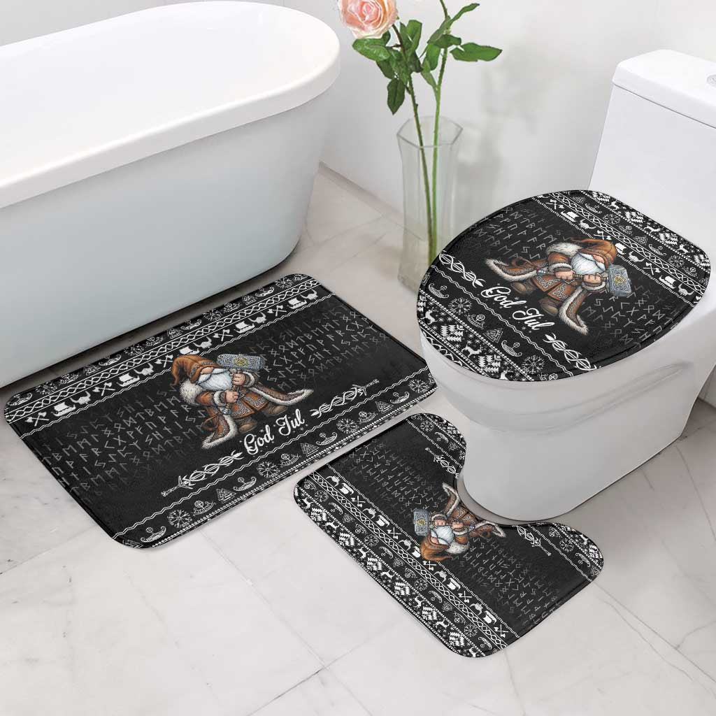 Viking Gnome Christmas Bathroom Set Nordic Xmas Spirit Pattern - Wonder Print Shop
