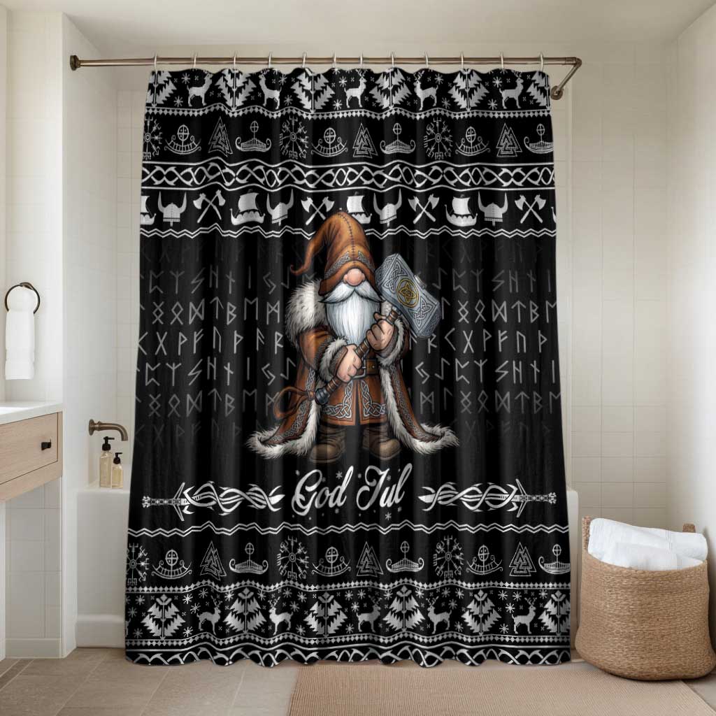 Viking Gnome Christmas Bathroom Set Nordic Xmas Spirit Pattern - Wonder Print Shop