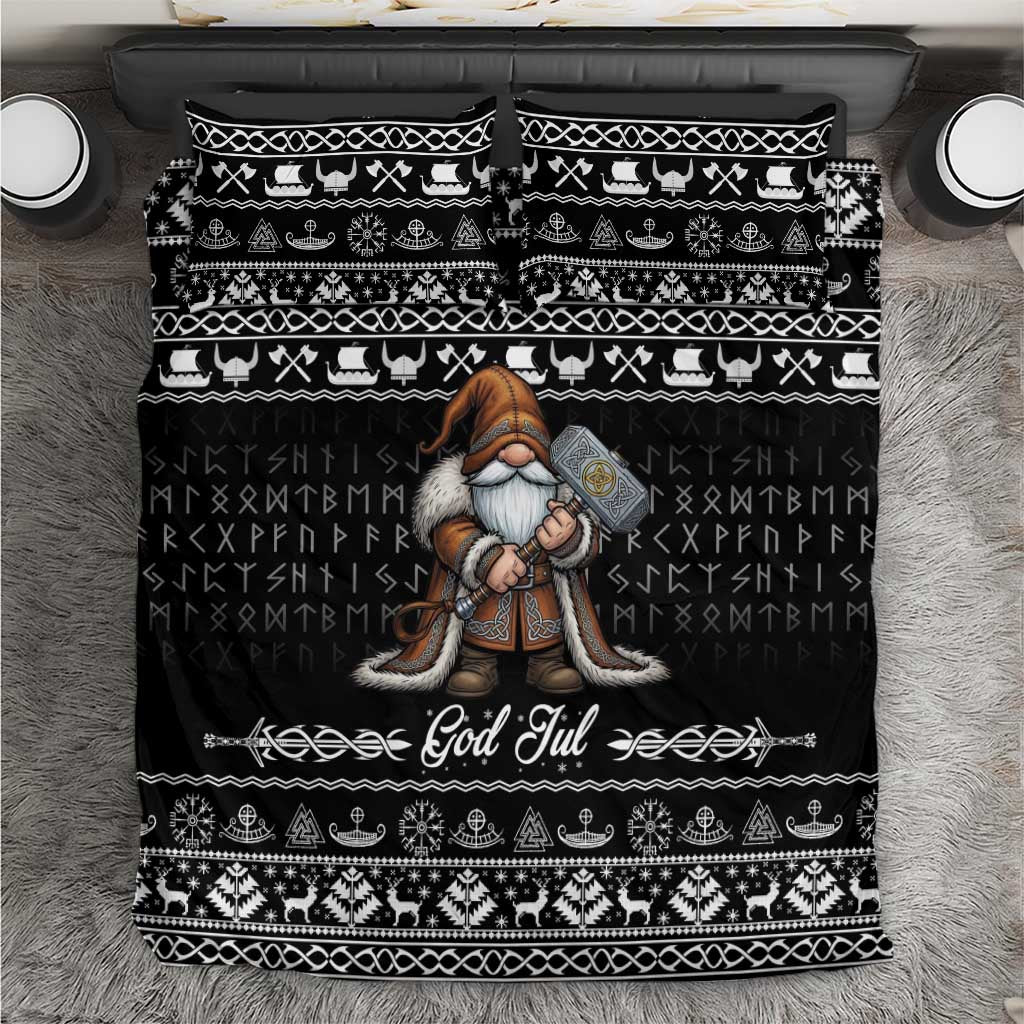 Viking Gnome Christmas Bedding Set Nordic Xmas Spirit Pattern - Wonder Print Shop