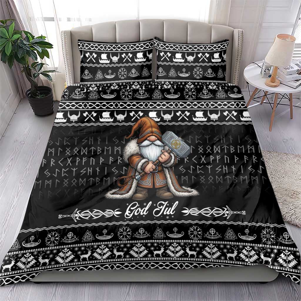 Viking Gnome Christmas Bedding Set Nordic Xmas Spirit Pattern - Wonder Print Shop