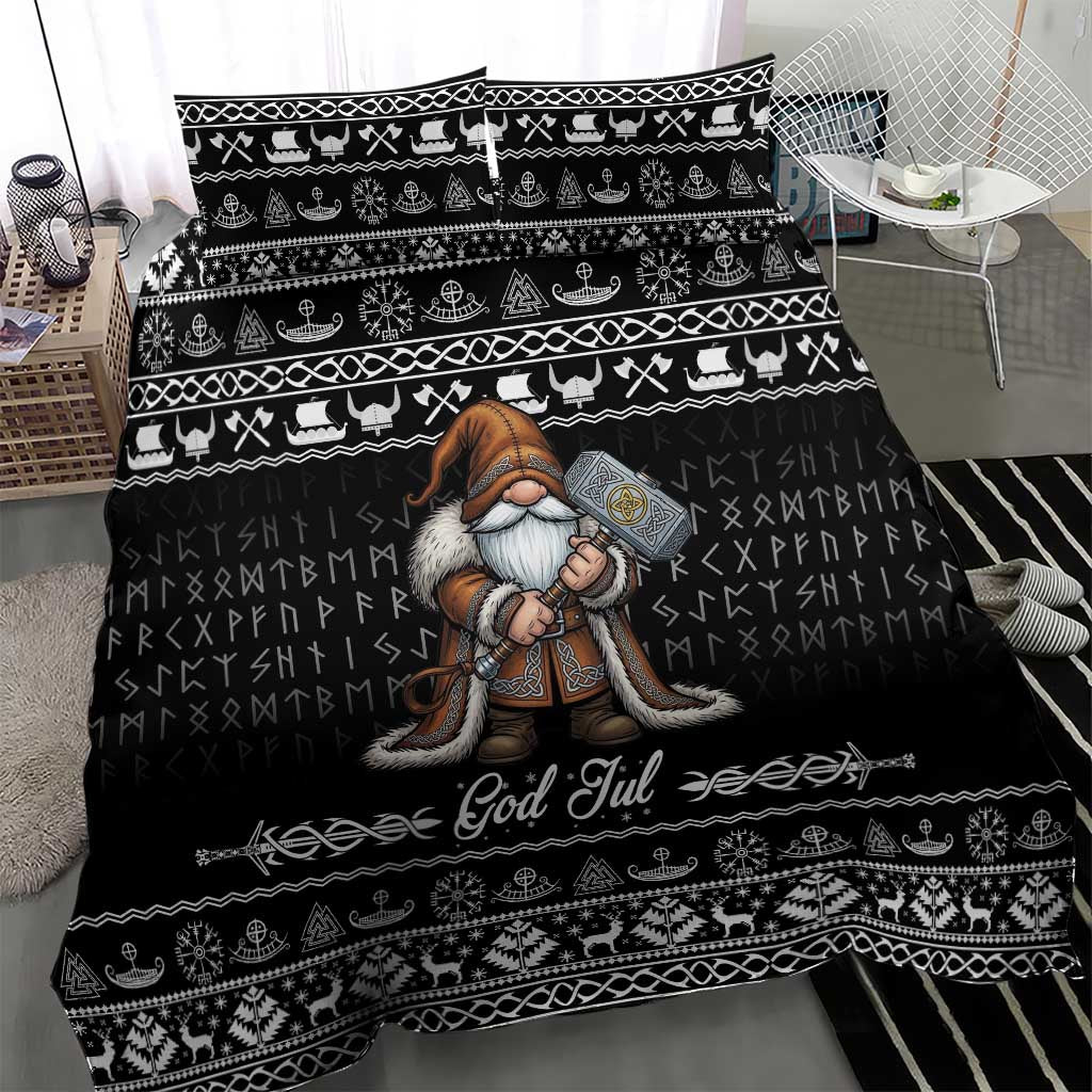 Viking Gnome Christmas Bedding Set Nordic Xmas Spirit Pattern - Wonder Print Shop