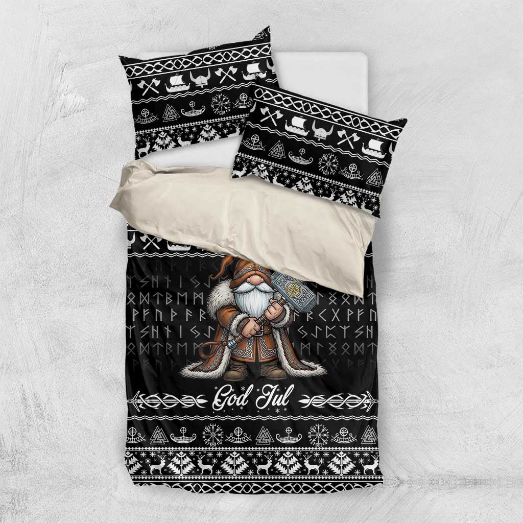 Viking Gnome Christmas Bedding Set Nordic Xmas Spirit Pattern - Wonder Print Shop