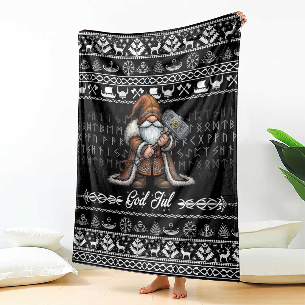 Viking Gnome Christmas Blanket Nordic Xmas Spirit Pattern - Wonder Print Shop