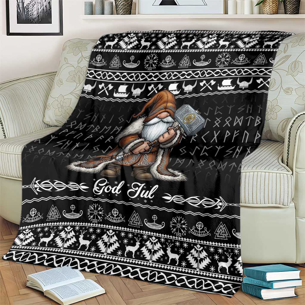 Viking Gnome Christmas Blanket Nordic Xmas Spirit Pattern - Wonder Print Shop