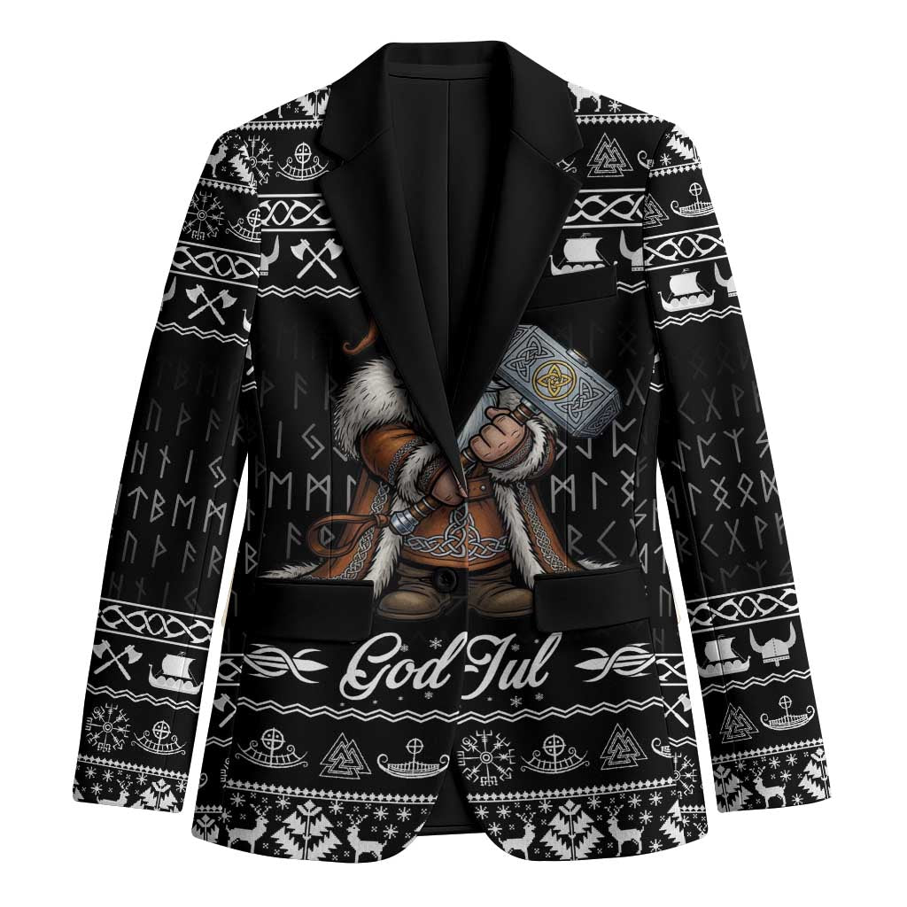Viking Gnome Christmas Blazer Nordic Xmas Spirit Pattern - Wonder Print Shop