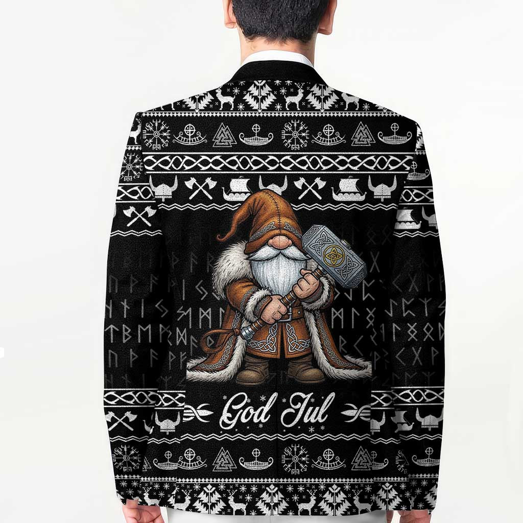 Viking Gnome Christmas Blazer Nordic Xmas Spirit Pattern - Wonder Print Shop