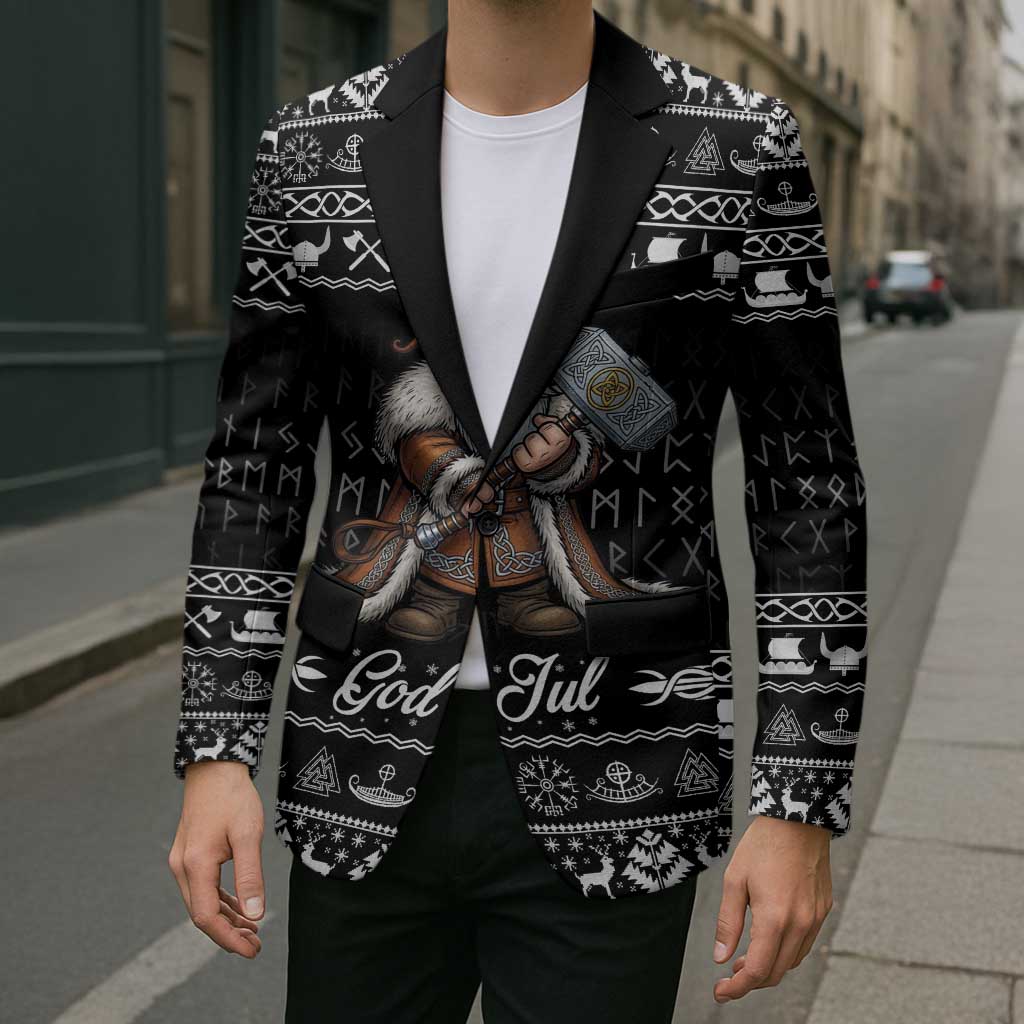 Viking Gnome Christmas Blazer Nordic Xmas Spirit Pattern - Wonder Print Shop