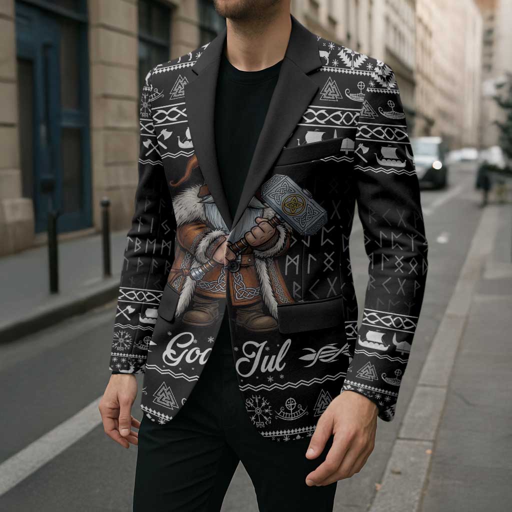 Viking Gnome Christmas Blazer Nordic Xmas Spirit Pattern - Wonder Print Shop