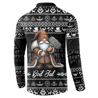 Viking Gnome Christmas Button Sweatshirt Nordic Xmas Spirit Pattern - Wonder Print Shop