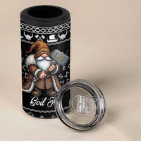 Viking Gnome Christmas 4 in 1 Can Cooler Tumbler Nordic Xmas Spirit Pattern - Wonder Print Shop