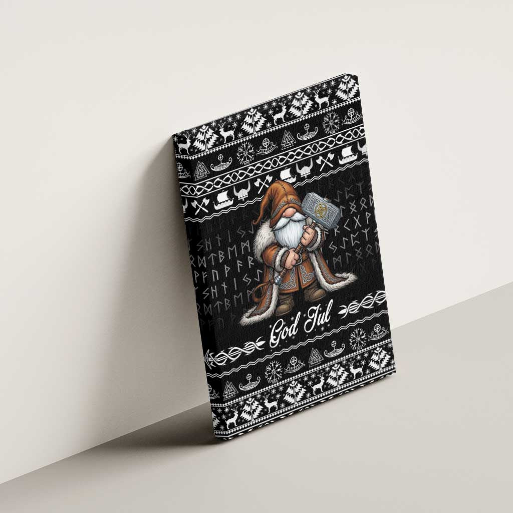 Viking Gnome Christmas Canvas Wall Art Nordic Xmas Spirit Pattern - Wonder Print Shop