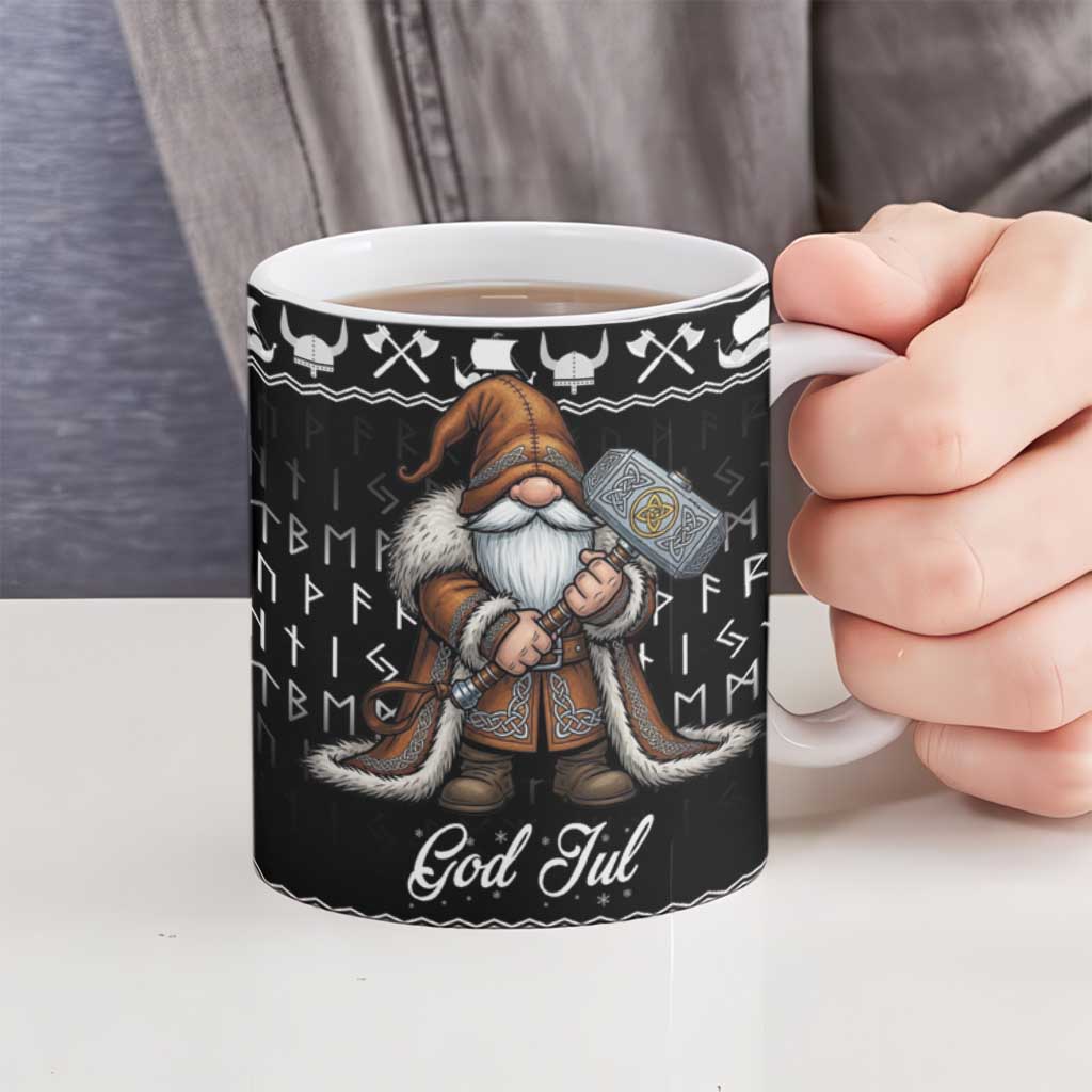 Viking Gnome Christmas Ceramic Mug Nordic Xmas Spirit Pattern - Wonder Print Shop
