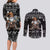 Viking Gnome Christmas Couples Matching Long Sleeve Bodycon Dress and Long Sleeve Button Shirt Nordic Xmas Spirit Pattern - Wonder Print Shop