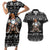 Viking Gnome Christmas Couples Matching Short Sleeve Bodycon Dress and Hawaiian Shirt Nordic Xmas Spirit Pattern - Wonder Print Shop