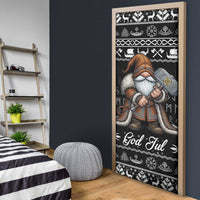 Viking Gnome Christmas Door Cover Nordic Xmas Spirit Pattern - Wonder Print Shop