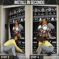 Viking Gnome Christmas Door Cover Nordic Xmas Spirit Pattern - Wonder Print Shop