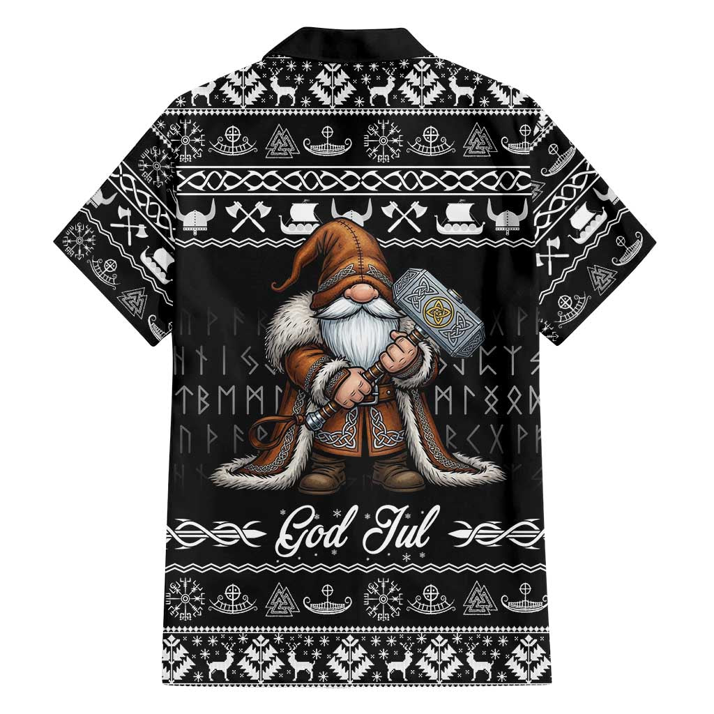 Viking Gnome Christmas Family Matching Long Sleeve Bodycon Dress and Hawaiian Shirt Nordic Xmas Spirit Pattern - Wonder Print Shop