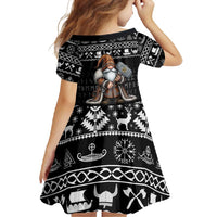 Viking Gnome Christmas Family Matching Mermaid Dress and Hawaiian Shirt Nordic Xmas Spirit Pattern - Wonder Print Shop