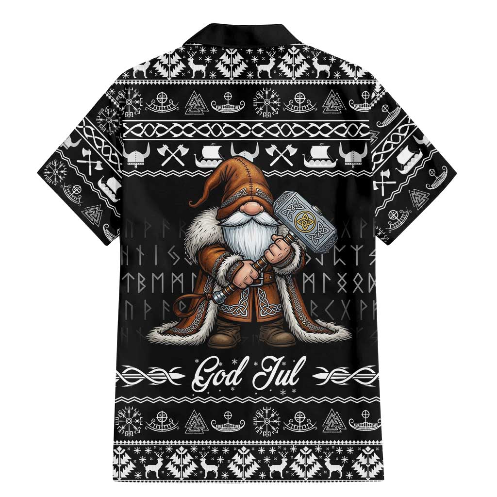 Viking Gnome Christmas Family Matching Mermaid Dress and Hawaiian Shirt Nordic Xmas Spirit Pattern - Wonder Print Shop