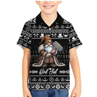 Viking Gnome Christmas Family Matching Mermaid Dress and Hawaiian Shirt Nordic Xmas Spirit Pattern - Wonder Print Shop