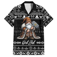 Viking Gnome Christmas Family Matching Off Shoulder Maxi Dress and Hawaiian Shirt Nordic Xmas Spirit Pattern - Wonder Print Shop